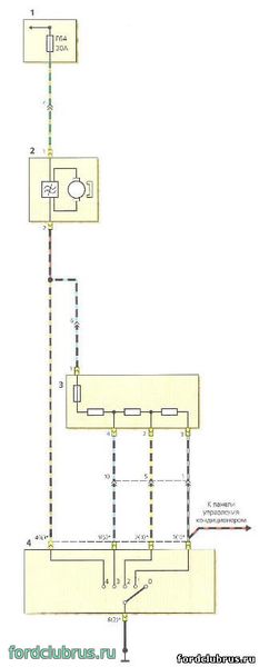 Схема включения электровентилятора отопителя